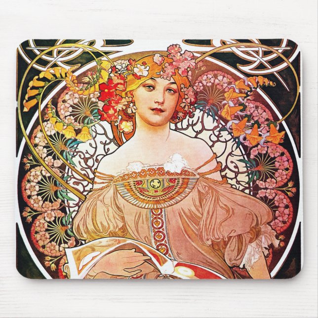Alphonse Mucha Taydream Vintages Jugendstil Mousepad (Vorne)