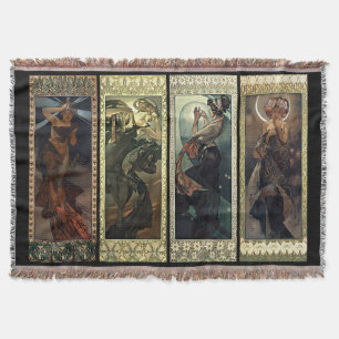 Alphonse Mucha The Moon And The Stars Teppiche Decke