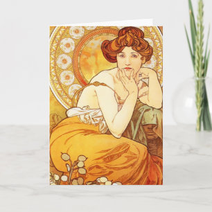 Alphonse Mucha Topaz Grußkarte Karte