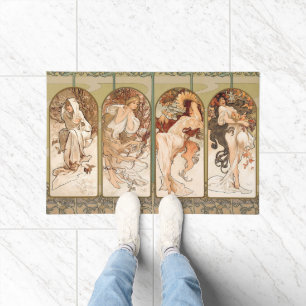 Alphonse Mucha Vier Jahreszeiten 1897 Art Nouveau Fußmatte