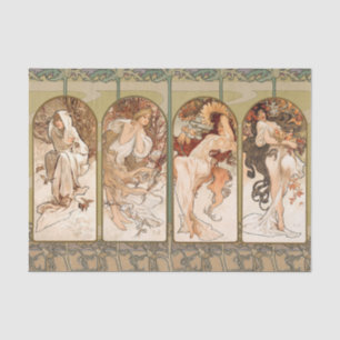 Alphonse Mucha Vier Jahreszeiten 1897 Art Nouveau Seidenpapier