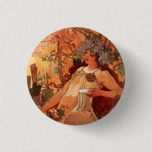 Alphonse Mucha, Vier Jahreszeiten, Herbst Button