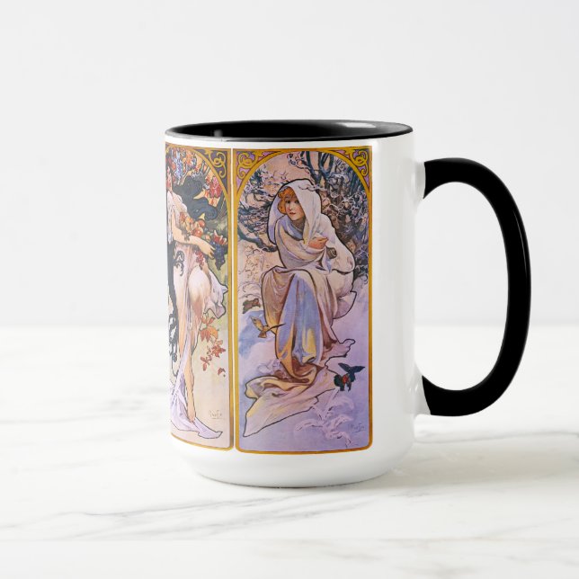 Alphonse Mucha Vier Jahreszeiten Tasse (Rechts)