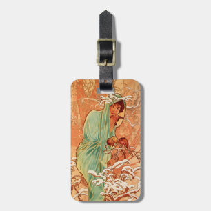 Alphonse Mucha, Vier Jahreszeiten, Winter Gepäckanhänger