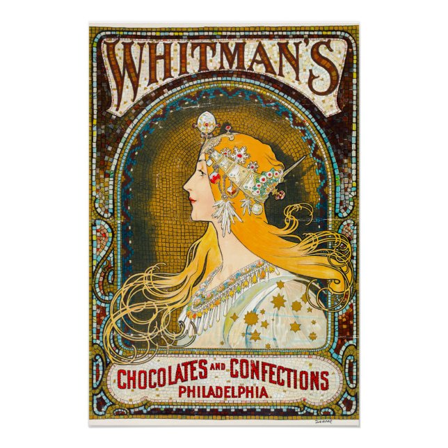 Alphonse Mucha Vintag Whitman's Ad Poster (Vorderseite)