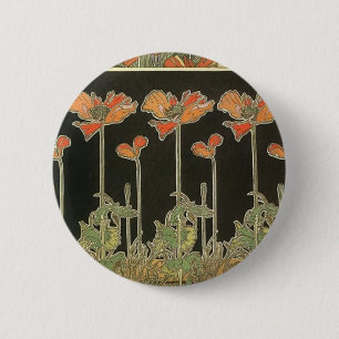 Alphonse Mucha Vintage Populäre Kunst Art Nouveau Button