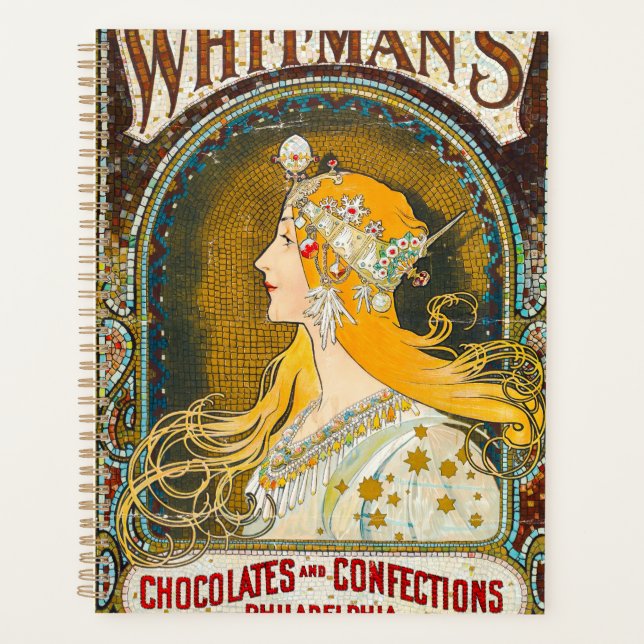 Alphonse Mucha Vintage Whitman's Ad Planer (Vorderseite)