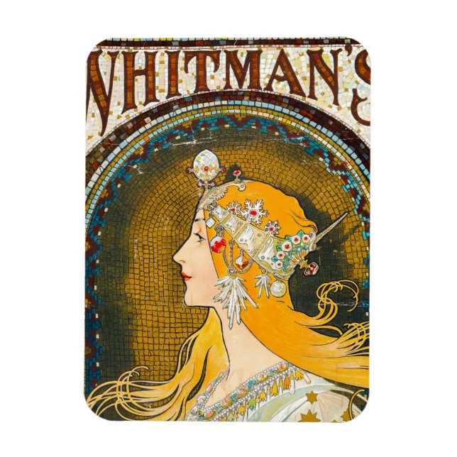 Alphonse Mucha Vintage Whitman's Anzeige Magnet (Vertikal)