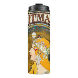Alphonse Mucha Vintage Whitman's Anzeige Thermosbecher