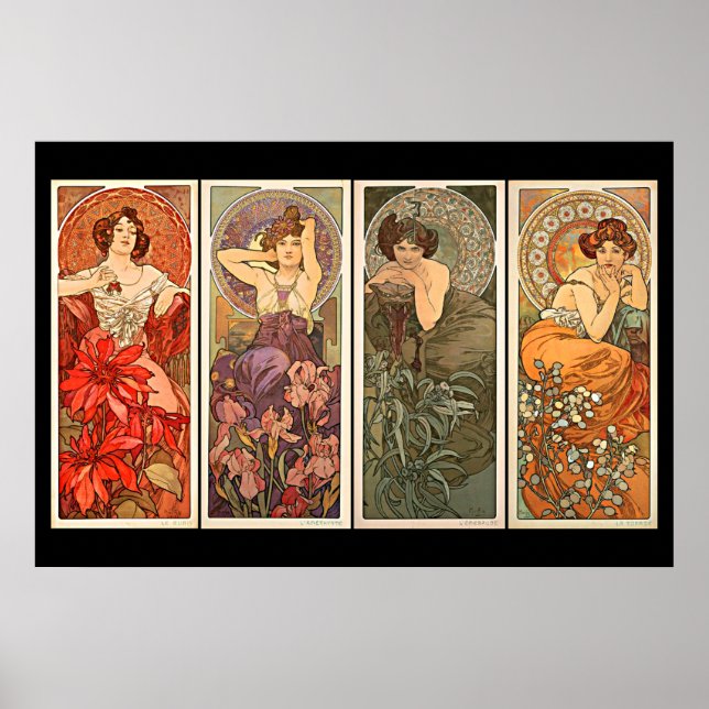 Alphonse Mucha Wertvoll Stones Poster (Vorne)