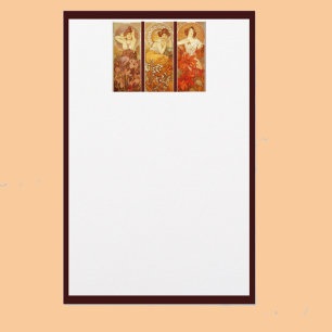Alphonse Mucha wertvolle Steine Briefpapier