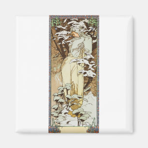Alphonse Mucha Winter Magnet