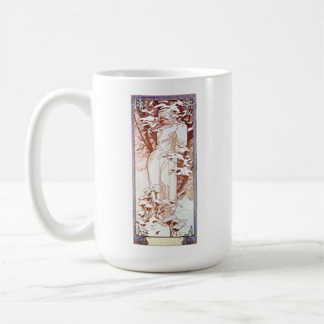 Alphonse Mucha - Winter White Kaffeetasse (Links)