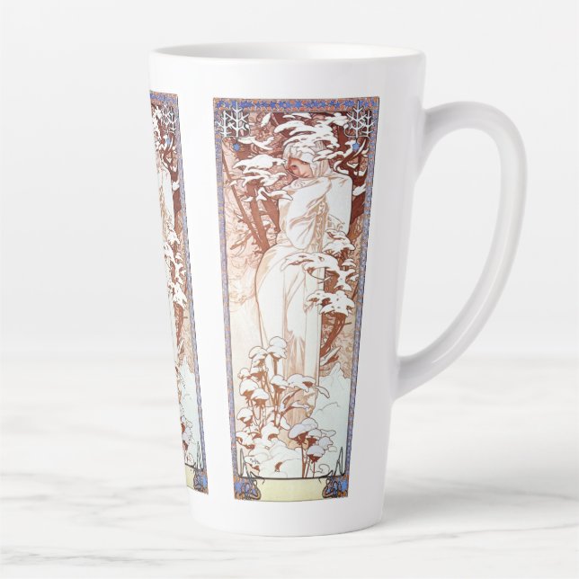 Alphonse Mucha - Winter White Milchtasse (Rechts)