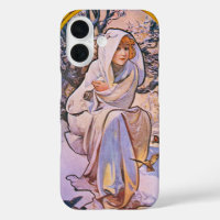 Alphonse Mucha Wintersaison, Vintage Jugendstil