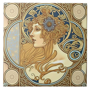Alphonse Mucha Zodiac Deco Jugendstil Ceram Fliese