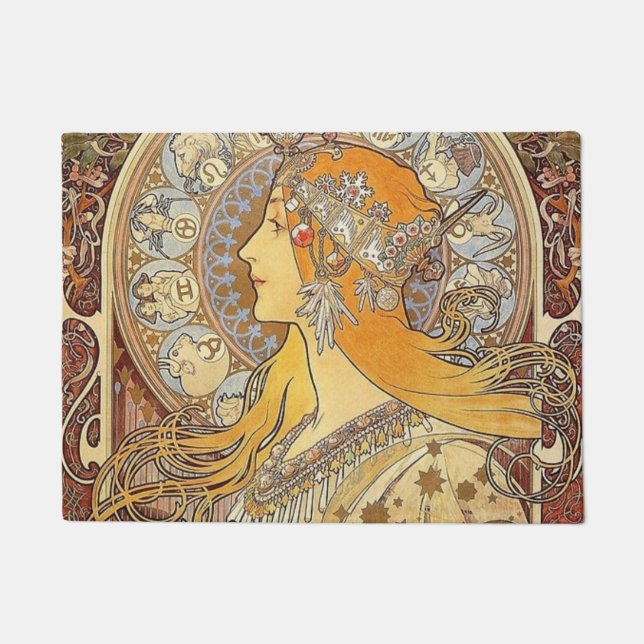 Alphonse Mucha Zodiac Fußmatte (Vorderseite)