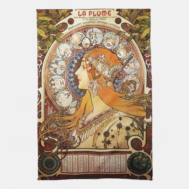 Alphonse Mucha Zodiac Handtuch (Vertikal)