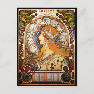 Alphonse Mucha Zodiac Postkarte