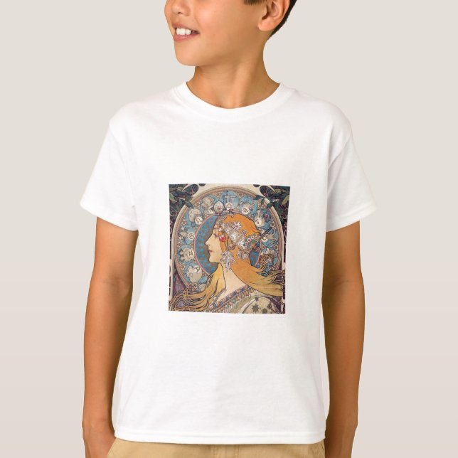 Alphonse Mucha , “Zodiac” T-Shirt (Vorderseite)