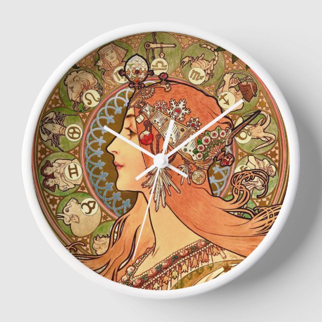 Alphonse Mucha - Zodiac Uhr (Vorderseite)
