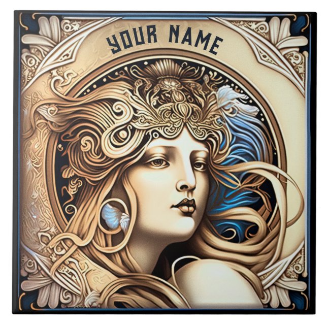 Alphonse Mucha Zodiac Wall Deco Art Nouveau Fliese (Vorderseite)