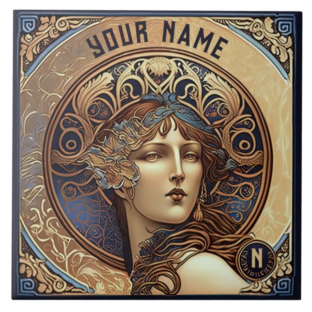 Alphonse Mucha Zodiac Wall Deco Art Nouveau Fliese (Vorderseite)