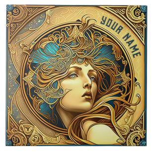 Alphonse Mucha Zodiak-Wanddekoration Art Nouveau K Fliese