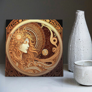 Alphonse Mucha Zodiak-Wanddekoration Art Nouveau K Fliese