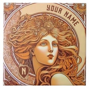 Alphonse Mucha Zodiak-Wanddekoration Art Nouveau K Fliese