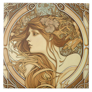 Alphonse Mucha Zodiak-Wanddekoration Art Nouveau K Fliese