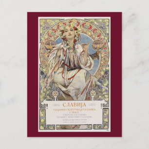 Alphonse Muchas Sklavia 1907 Vintag Postkarte