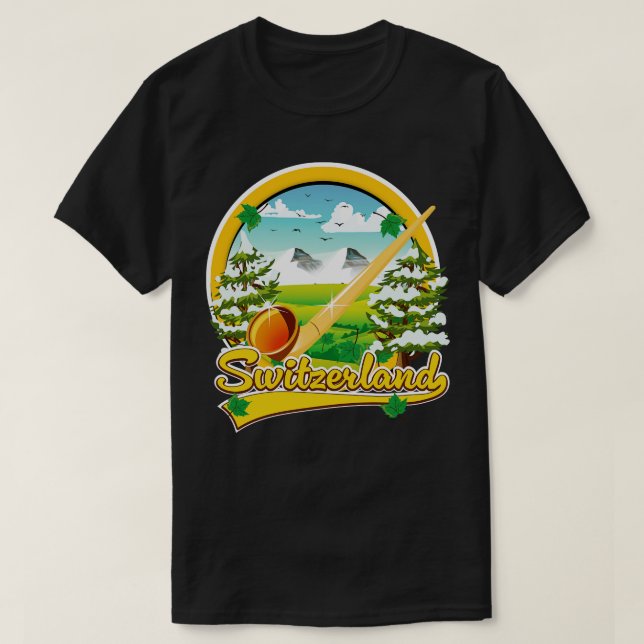 Alphorenreise Schweiz T-Shirt (Design vorne)