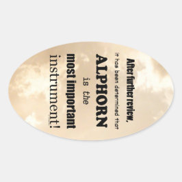 Alphorn der wichtigste Instrument Oval Aufkleber