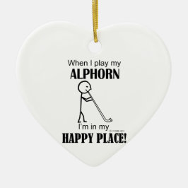 Alphorn Happy Place Keramik Ornament