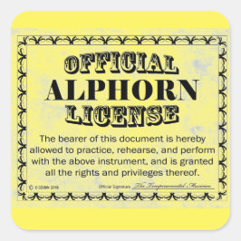 Alphorn License Square Aufkleber