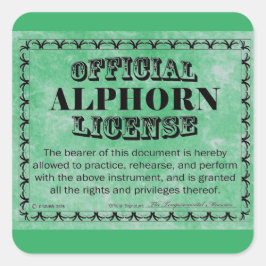 Alphorn License Square Aufkleber