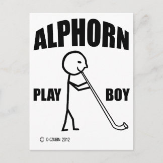 Alphorn Play Boy Postkarte