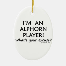 Alphorn Player Entschuldigung Keramik Ornament