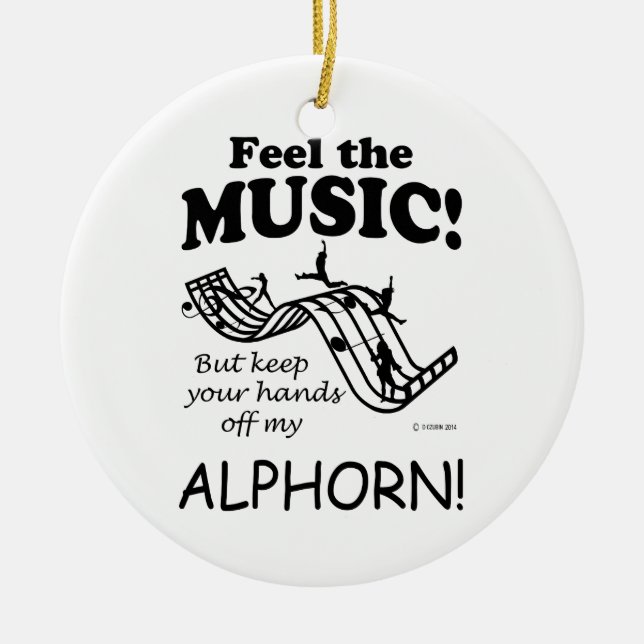 Alphorn spürt Musik Keramikornament (Vorne)