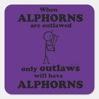 Alphorns-Sticker Quadratischer Aufkleber