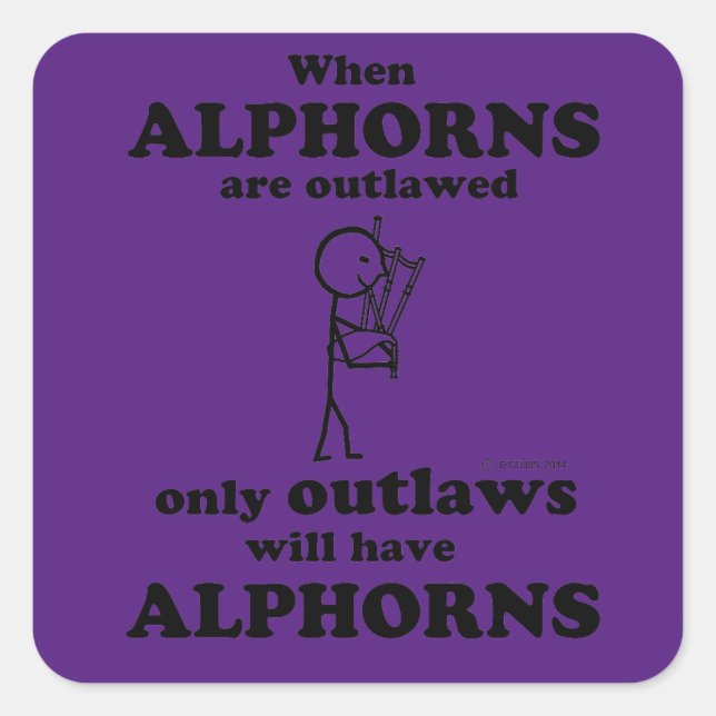 Alphorns-Sticker Quadratischer Aufkleber (Vorderseite)