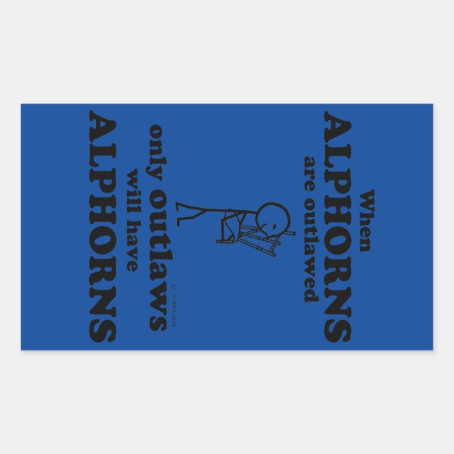 Alphorns-Sticker Rechteckiger Aufkleber (Vorderseite)