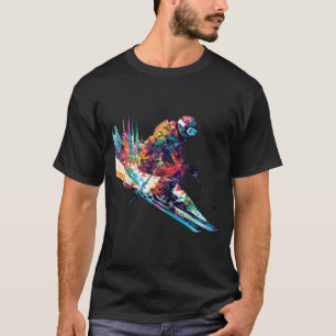 Alpin Ski Sport Game Champion Wettbewerb Abstrakt T-Shirt