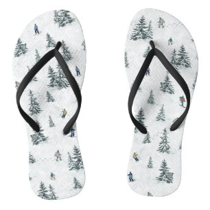 Alpin Ski und Hidden Yetis - Abfahrt Skifahren Flip Flops