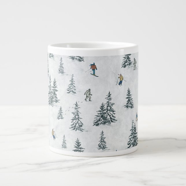 Alpin Ski und Hidden Yetis - Abfahrt Skifahren Jumbo-Tasse (Vorderseite)