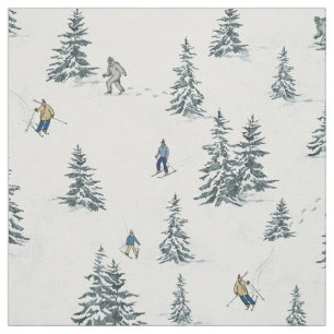 Alpin Ski und Hidden Yetis - Abfahrt Skifahren Stoff
