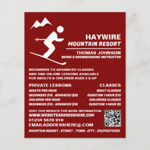 Alpin-Skier, Ski/Snowboarden Unterricht/Klasse Flyer