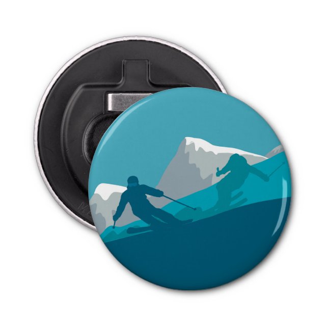 Alpin Skifahren Flaschenöffner (Vorderseite)