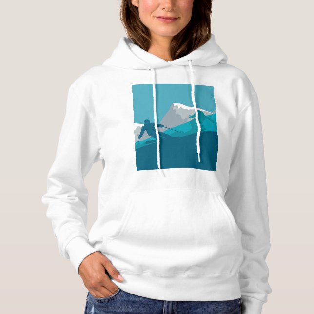 Alpin Skifahren Hoodie (Vorderseite)
